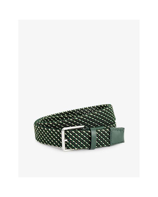 Paul Smith Green Very Dark Braided Stretch-Woven Belt for men