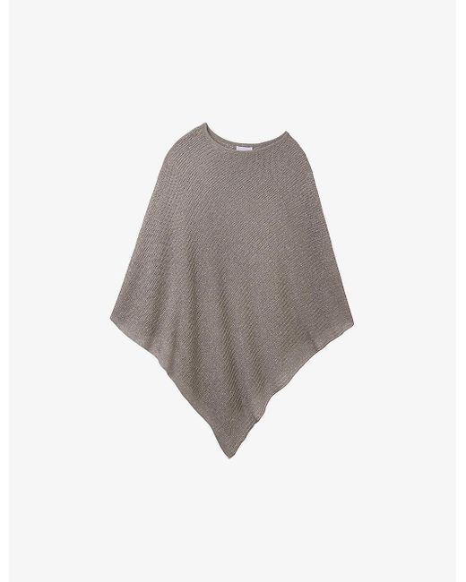 The White Company Gray Asymmetric-hem Linen-blend Poncho