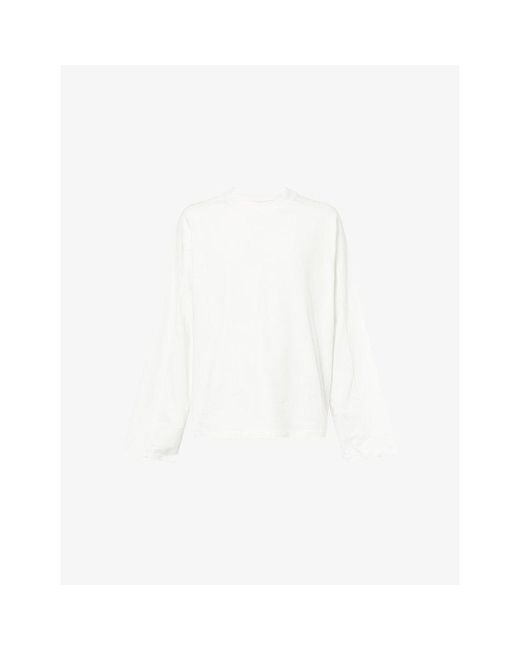 Entire studios White Long-Sleeve Relaxed Cotton-Jersey T-Shirt for men