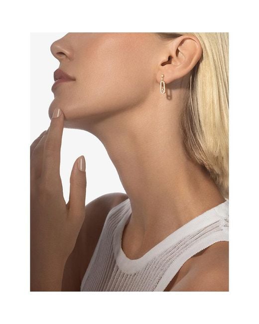 Messika White Move Uno Stud 18Ct And 0.4Ct Diamond Earrings