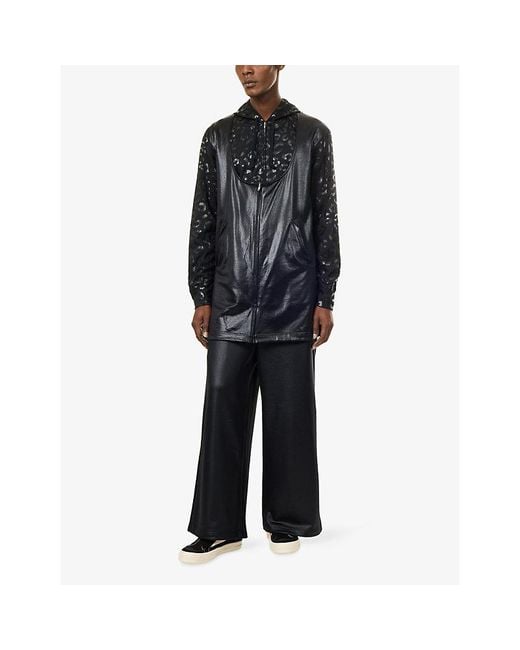 Comme des Garçons Black Hybrid Zip Woven Hoody for men