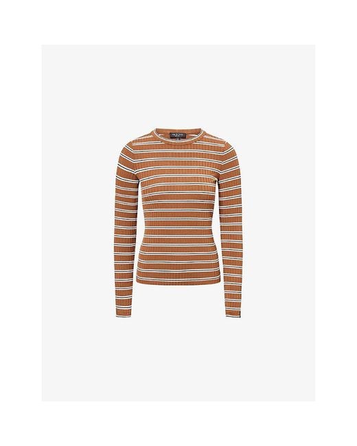 Rag & Bone Brown Luca Striped Jersey Top
