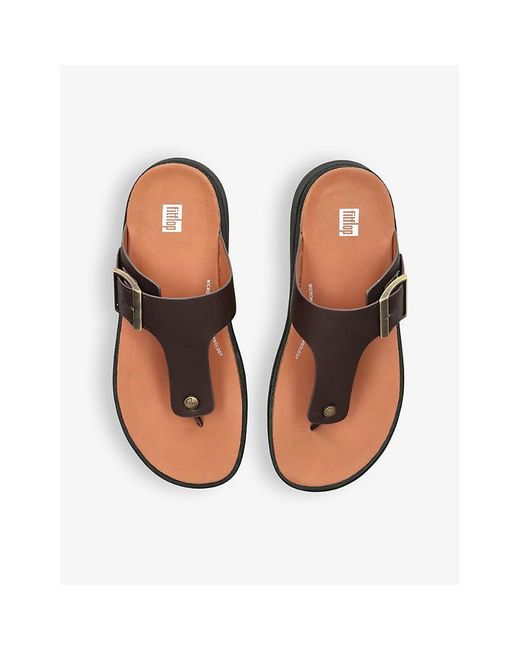 Fitflop Brown Gen-ff Buckle-embellished Leather Sandals for men