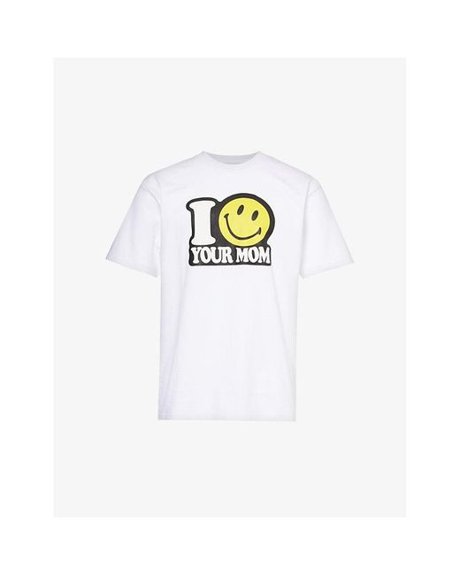 Market White Smiley Your Mom Graphic-print Cotton-jersey T-shirt for men