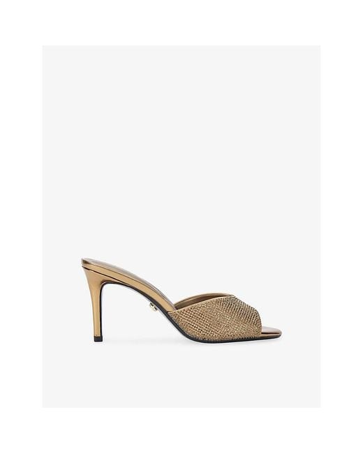 Carvela Kurt Geiger Metallic Silvia Embellished Heeled Woven Mules