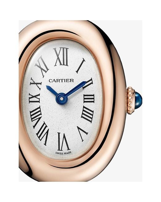 Cartier White Baignoire Mini Size 16 18Ct Rose- Quartz Watch 24.6Mm