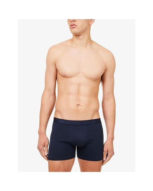 Falke Blue Daily Comfort Pack Of Two Stretch-Cotton Boxer Briefs for men
