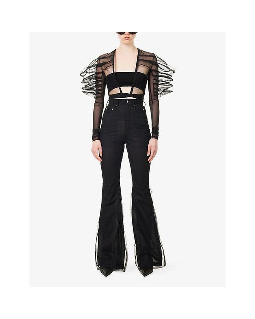 Rick Owens Black Rhino Structured Sheer Top