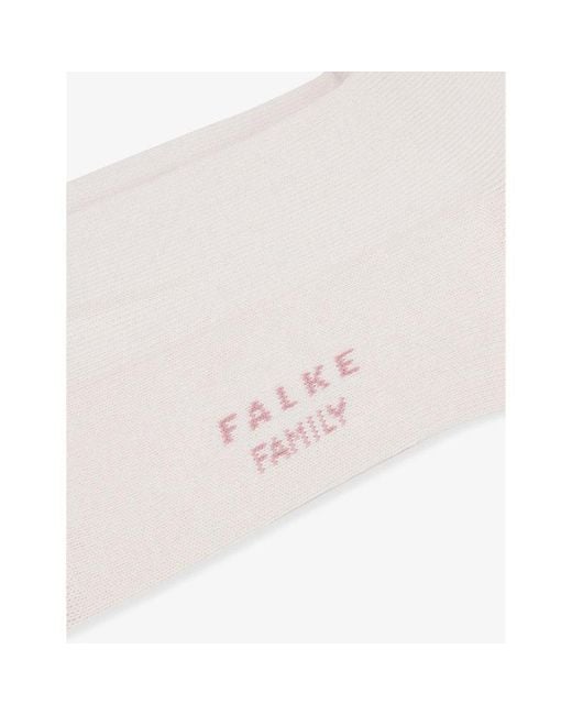 Falke White Family Brand-Print Cotton-Blend Knitted Socks