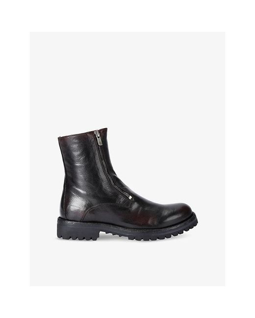 Officine Creative Black Loraine 026 Leather Ankle Boots