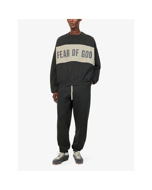 Fear Of God Black Classic Fleece Cotton-Jersey Jogging Bottoms for men