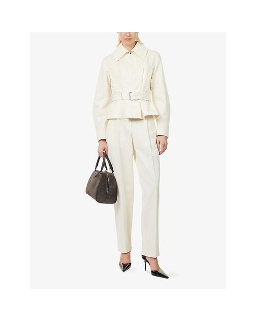 Givenchy White Belted Cotton-Wool Jacket