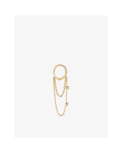 Kismet by Milka White Marena Moonlit 0.19Ct Diamond Drop Huggie