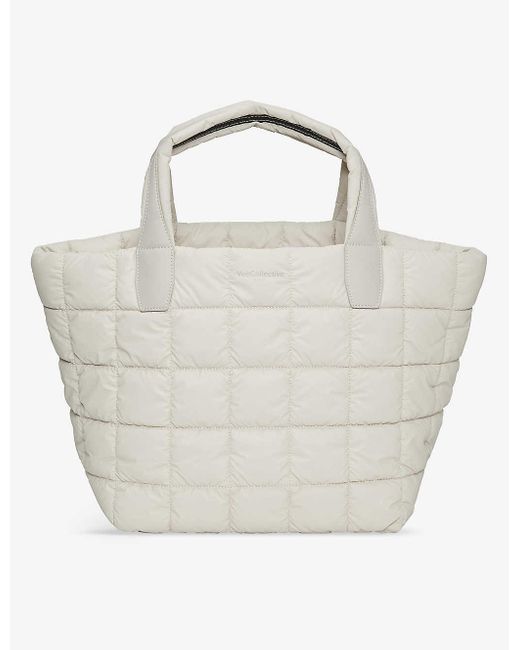 VEE COLLECTIVE White Porter Medium Quilted Recycled-nylon Tote Bag