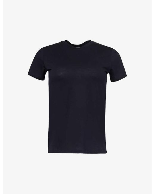 Vince Blue Essential Round-neck Cotton-jersey T-shirt