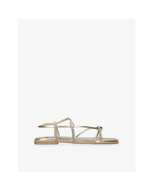 Steve Madden White Tiki Faux-Leather Sandals