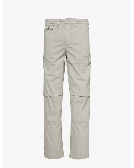 Belstaff Gray Dalesman Brand-patch Straight-rise Regular-fit Cotton Trousers for men