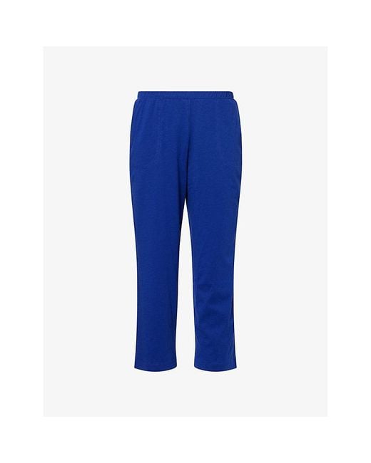 Skin Blue Carlyn Cropped Cotton-Jersey Pyjama Trousers