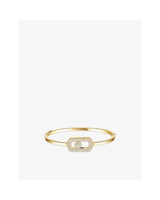 Messika Metallic So Move Pavé 18Ct And 0.67Ct Diamond Bangle