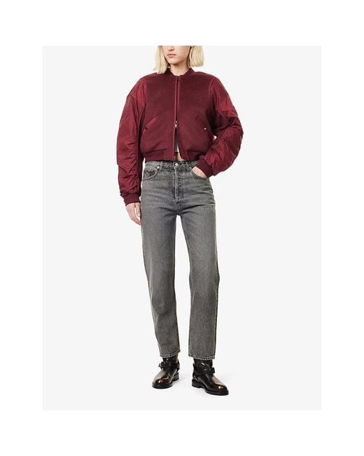 Agolde Gray 90's Pinch Five-Pockets Straight-Leg High-Rise Denim Jeans