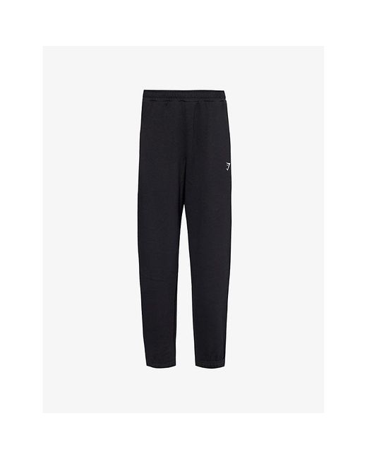 GYMSHARK Blue Training Straight-Leg Fleece Cotton-Blend Jogging Bottoms