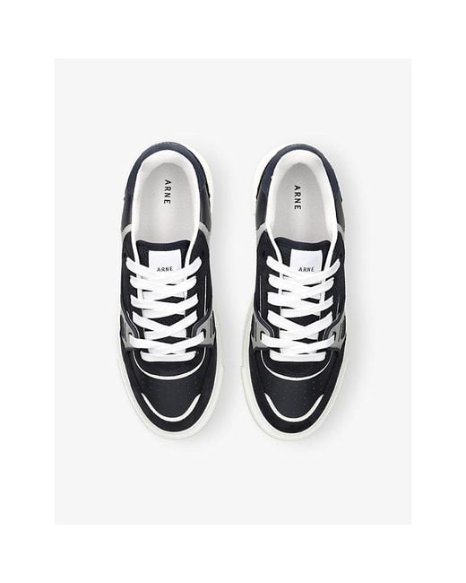 Arne White Atlas Leather And Mesh Low-Top Trainers for men