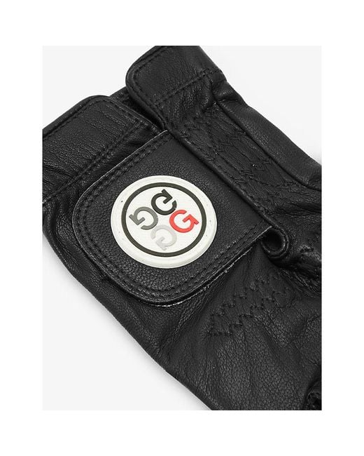 G/FORE Black Signature Logo Leather Golf Glove for men