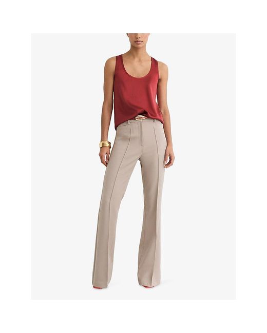 Reiss Red Ruby Sleeveless Stretch-Silk Top