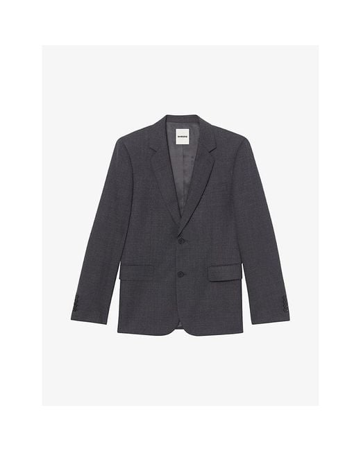 Sandro Multicolor Single-Breasted Wool Blazer for men