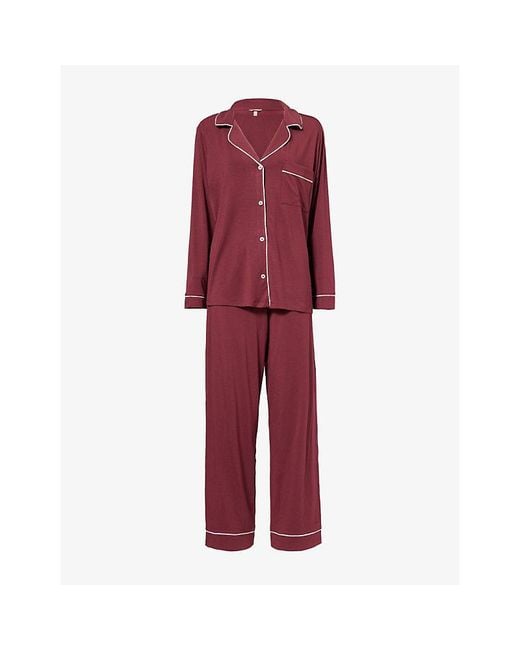 Eberjey Red Gisele Stretch-Modal Pyjamas
