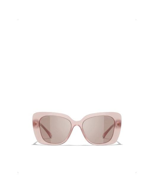Chanel Rectangle Sunglasses in Pink