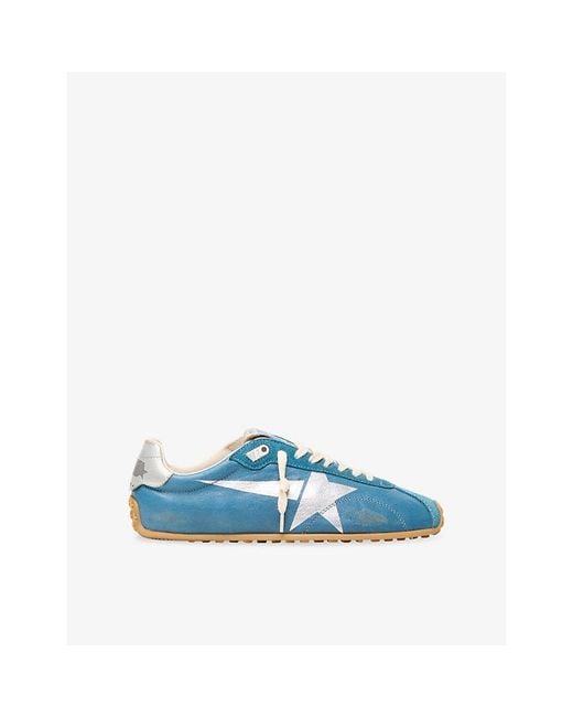 Golden Goose Deluxe Brand Blue Marathon Speed 50962 Leather Trainers