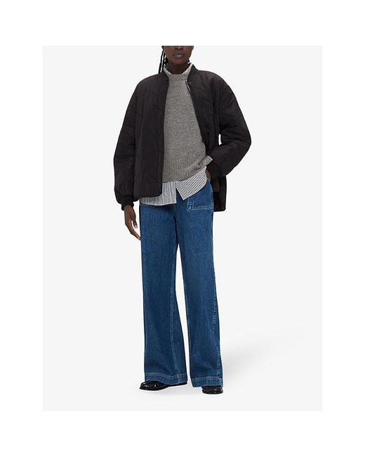 Whistles Gray Sleeveless Relaxed-Fit Wool Top