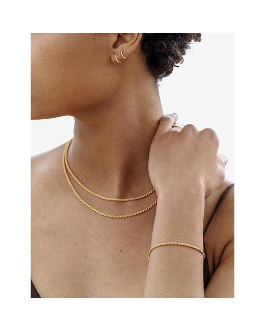 Monica Vinader Natural Rope-Effect 18Ct-Plated Vermeil Sterling- Chain Necklace