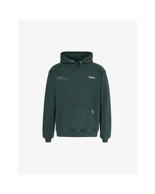 Represent Green Patron Of The Club Brand-print Cotton-jersey Hoody for men