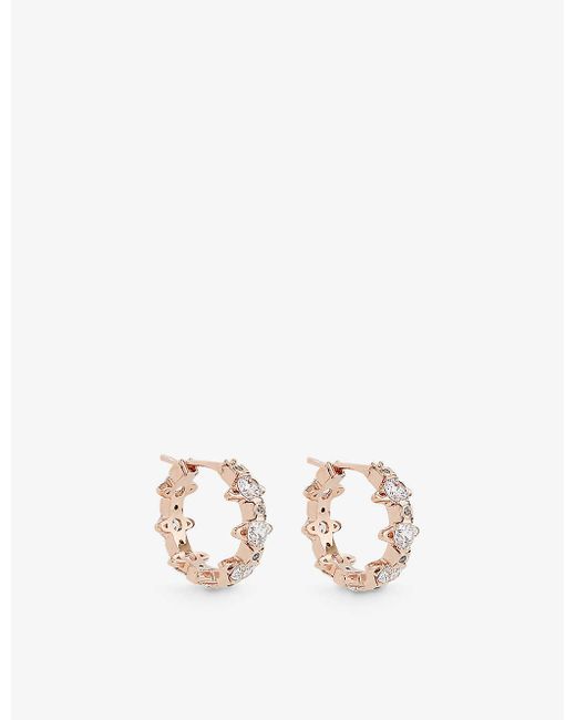 Vivienne Westwood White Warwick Gold-plated Brass And Cubic Zirconia Hoop Earrings