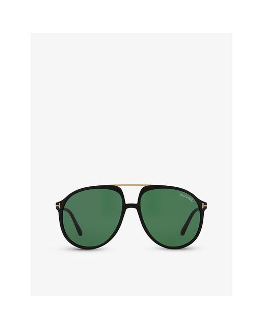 Tom Ford Green Tr001780 Pilot-frame Acetate Sunglasses