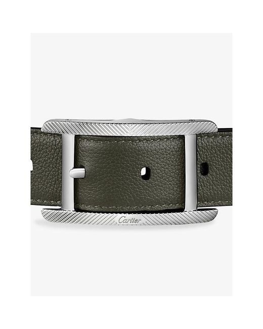 Cartier Black Tank De Leather Belt for men
