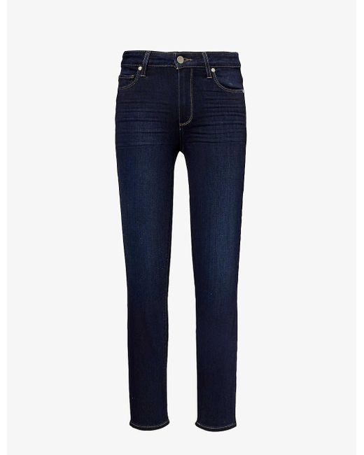 PAIGE Blue Hoxton Tapered-leg Mid-rise Stretch Denim-blend Jeans