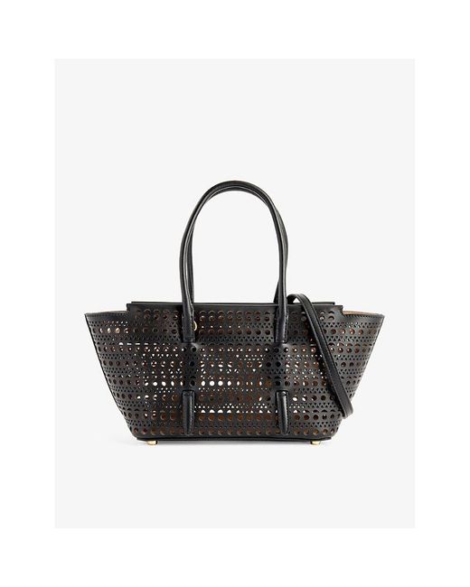 Alaïa Black Mina 20 Cut-out Leather Top-handle Bag