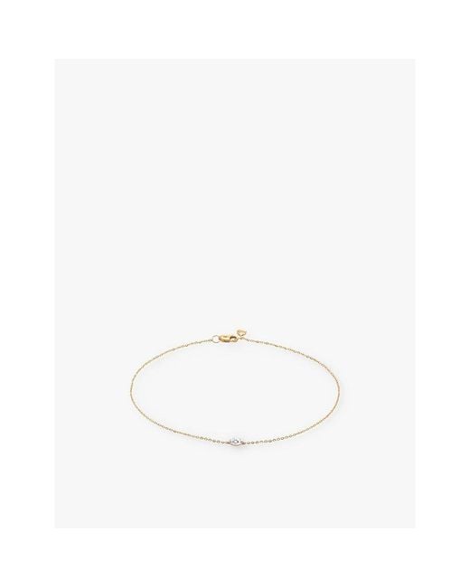 Monica Vinader White Marquis Solitaire 14Ct- And 0.015Ct Brilliant-Cut Lab-Grown Diamond Bracelet