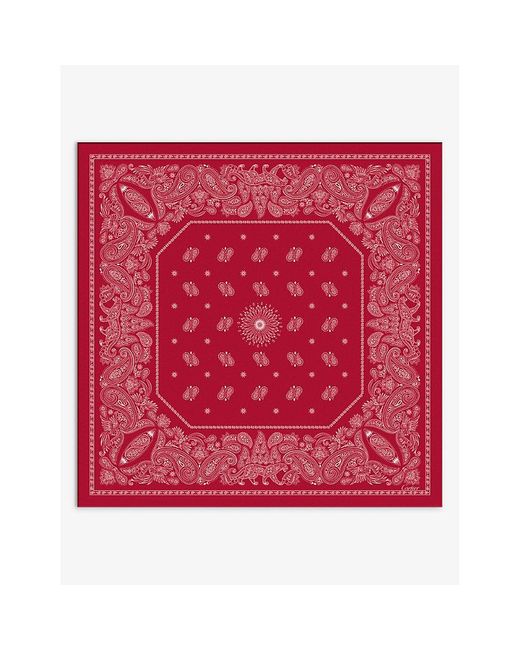 Cartier Red Double C De Paisley-print Silk-twill Scarf