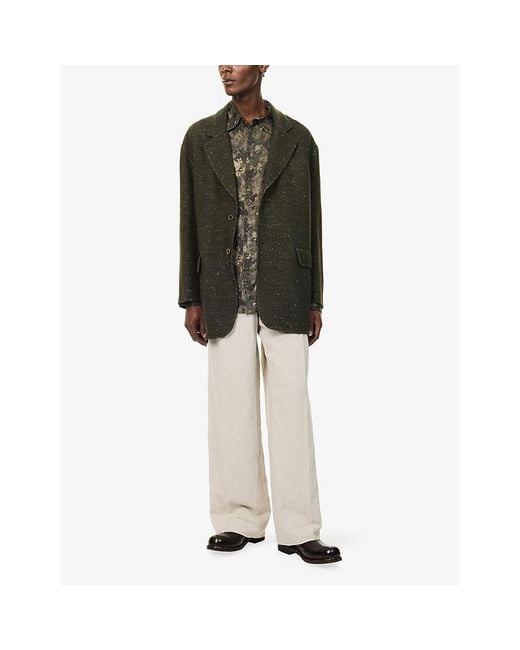 Uma Wang Green Java Cashmere-Blend Jacket for men