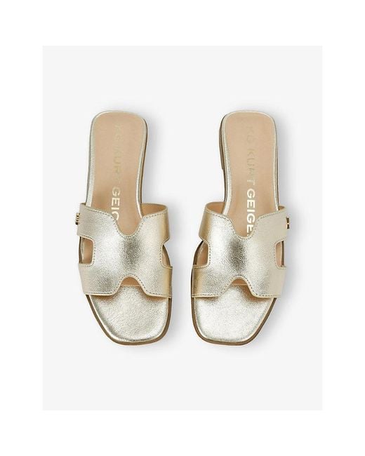 KG by Kurt Geiger Natural Raven Faux-Leather Flat Sandals