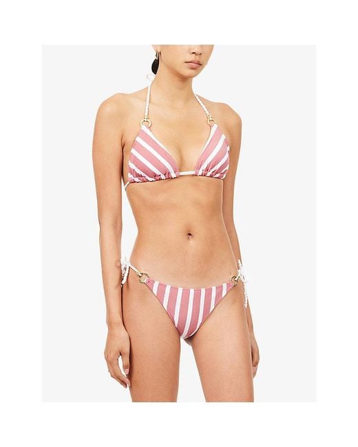 Heidi Klein Pink Tramonti Ring Triangle Bikini Bottoms
