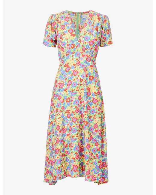 Faithfull The Brand Raphaela Floral-print Crepe Midi Dress | Lyst UK