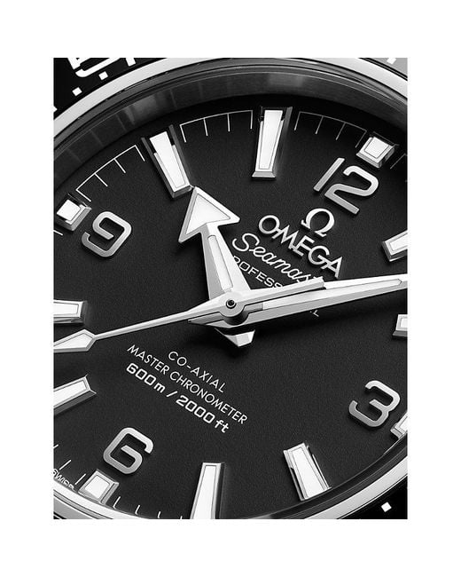 Omega Black Seamaster Planet Ocean 600M Stainless-Steel Rubber-Strap Watch 42Mm for men