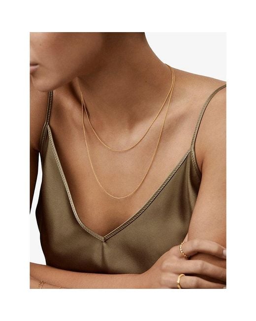 Monica Vinader White Fine 18Ct-Plated Vermeil Sterling- Chain Necklace