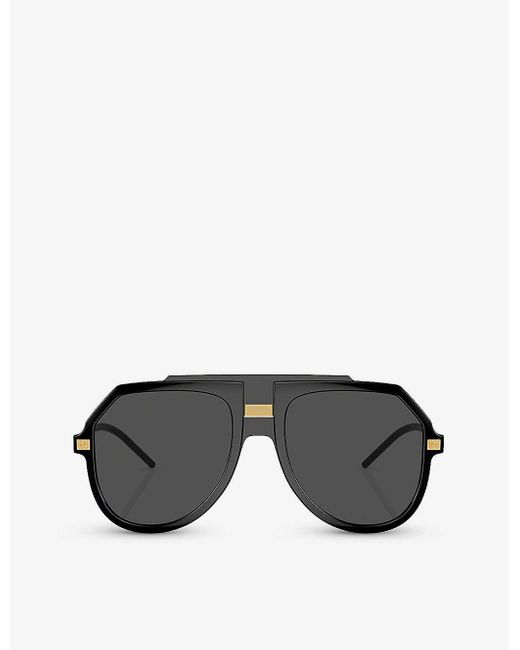 Dolce & Gabbana Black Dg6195 Pilot-frame Injected Sunglasses