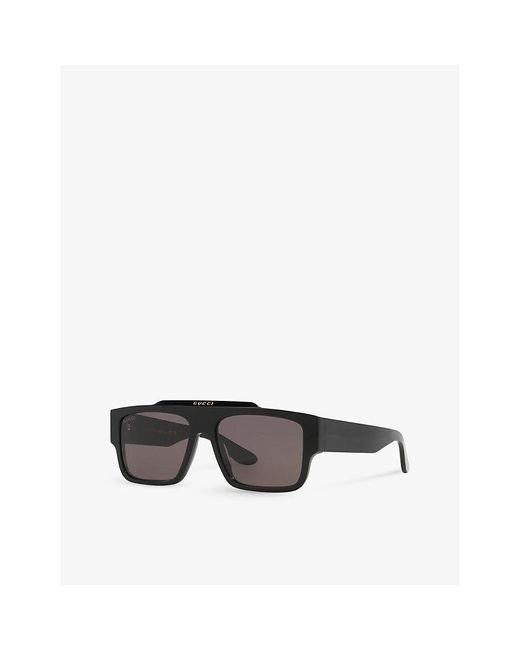 Gucci Black Gc002152 gg1460s Square-frame Acetate Sunglasses